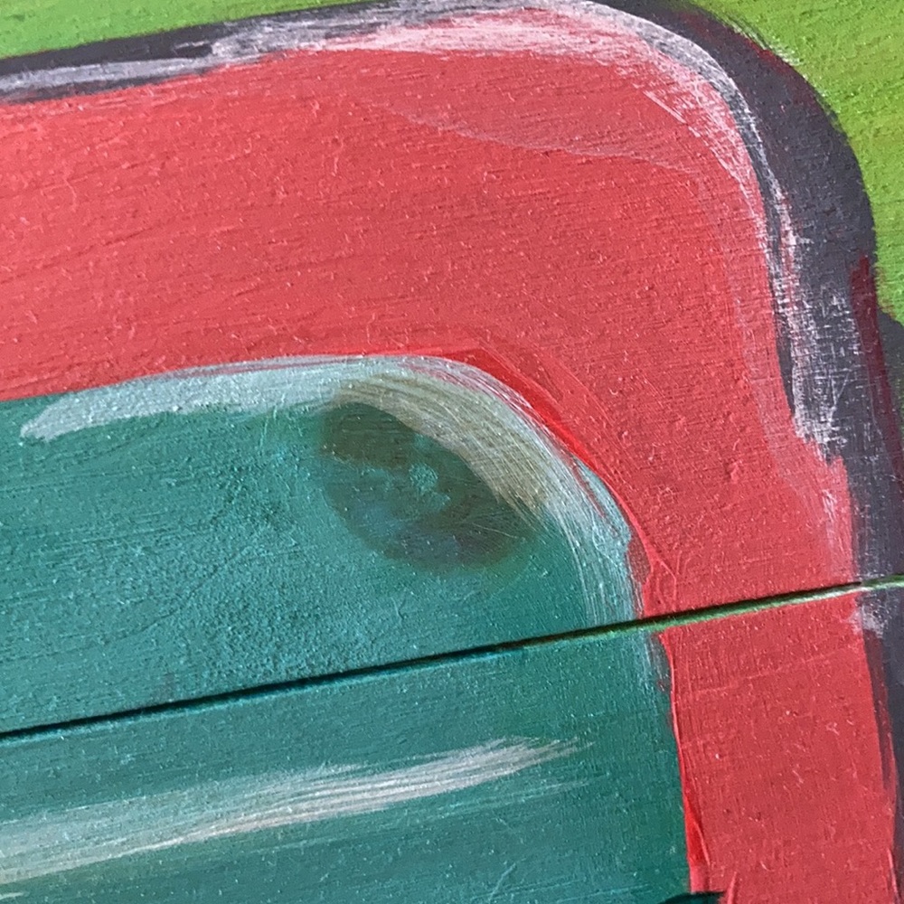 PICK JOY handmade painting on wood farmhouse floral pickup truck made by me - Picture 15 of 16